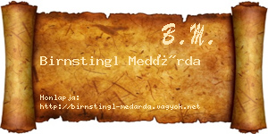 Birnstingl Medárda névjegykártya